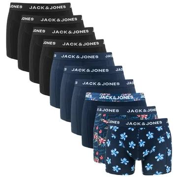10-pack boxer trunks lamine flower blauw & zwart